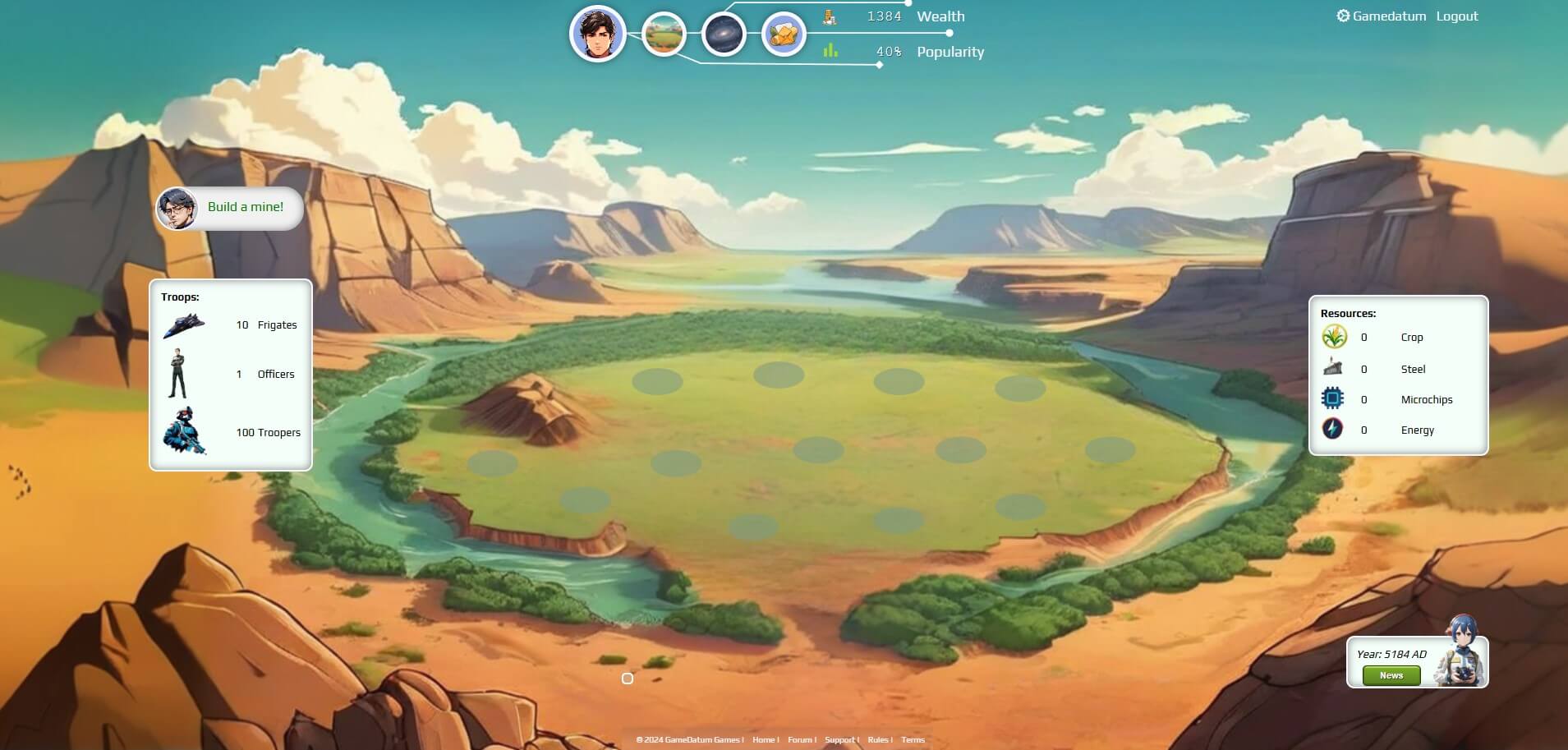 Free Planets Alliance colony command HUD